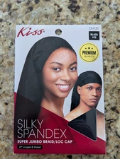 KISS Spandex Braid Loc Cap Super Jumbo Comfortable Stretchy Mark Free Black