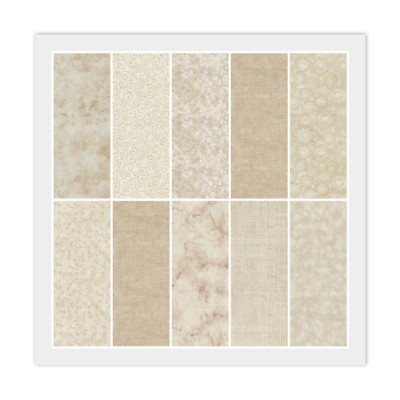 Jelly Roll (20) 2 1/2'' Strips NATURAL BEIGE TAN, 100% Cotton Fabric, 1 Duplicate