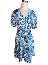 SHEIN Privé Plus Size Casual Floral Print Ruffle Hem Dress Sz Small