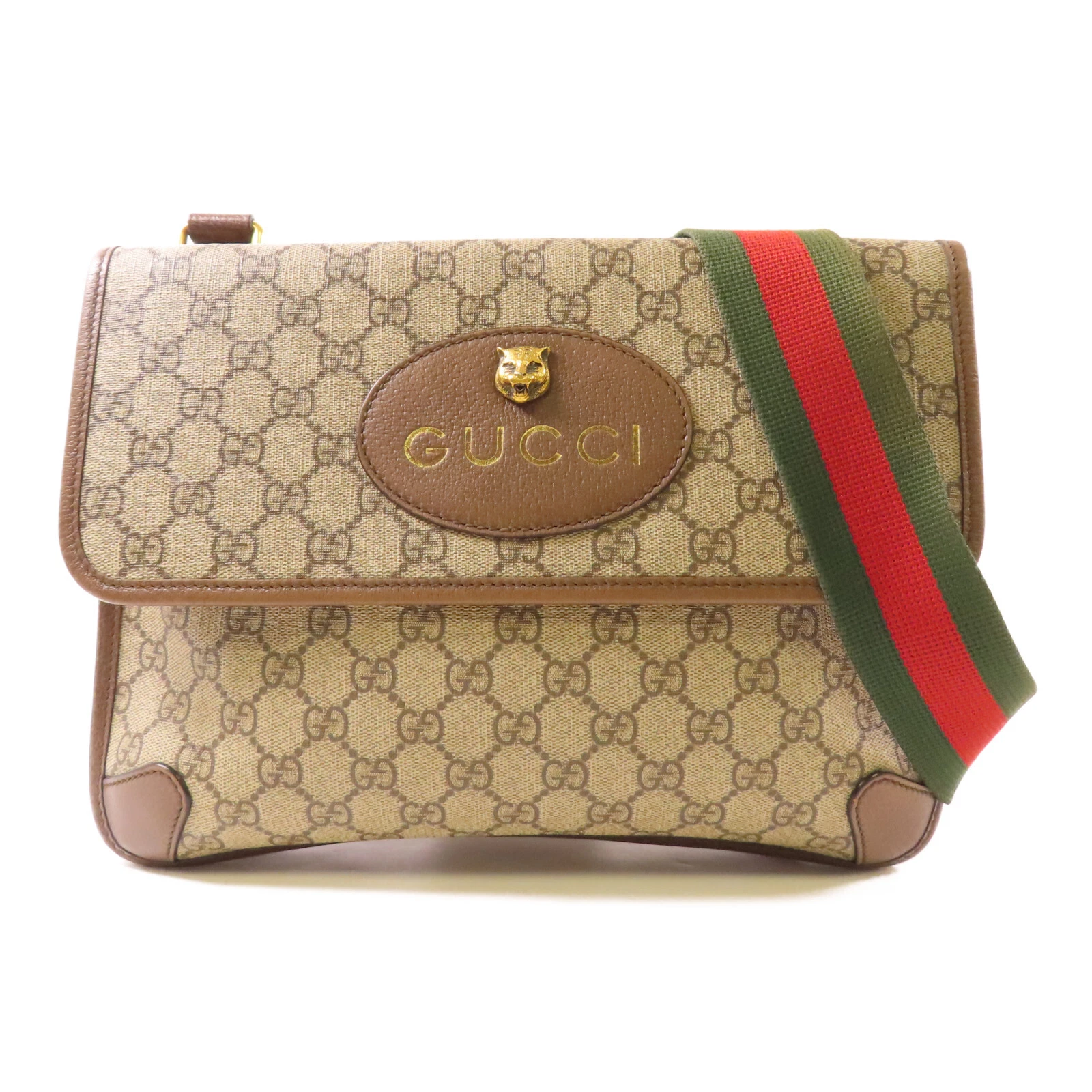 GUCCI GG GHW Neo Borsa Messenger Media Vintage 495654 Tela Rivestita Marrone