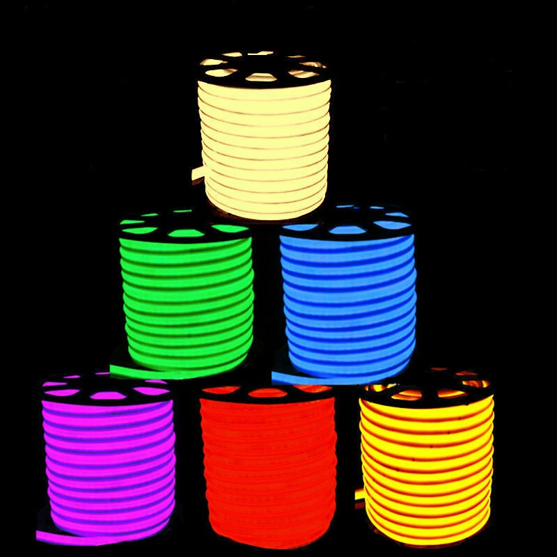 110V 50ft LED Flex Neon Rope Light Strip Valentine Home Garden DIY Decor Outdoor - Image 3 of 4