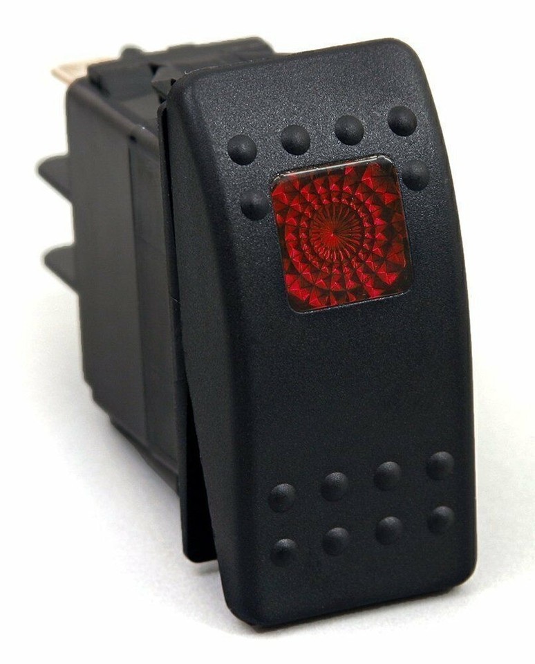 4Pack 12V 20 Amp Red LED On/Off Boat Marine SPST 3P Rocker Switch with ...