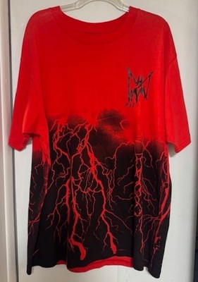WOW! New Marc Jacques Burton red ''Festival'' lightning t shirt XL $350