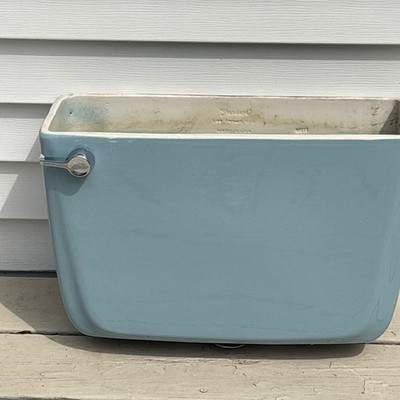 4049 AMERICAN STANDARD TOILET TANK BLUE Robin s Egg Cottagecore 5 Gal. Vintage