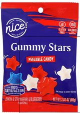 Nice! Gummy Stars Peelable Candy Lemon Strawb...