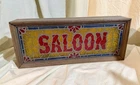 VINTAGE LAMP SALOON SIGN BOX WITH LAMPS 17"x7" Beer Bar Mancave Light up