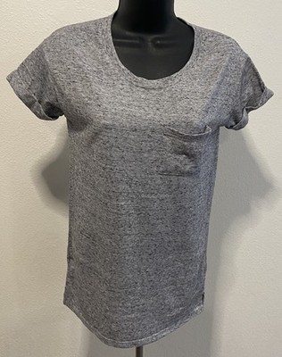 Awake Juniors Size XS  T-Shirt Heather Gray Cuffed Sleeves