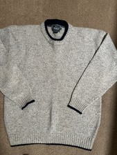 Men's Woolrich Large Gray Wool-Blend Crew-Neck Sweater, Excellent