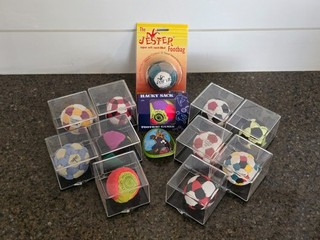 Rare Vintage Hacky Sack Lot 12 Footbags Sticker LOT 505