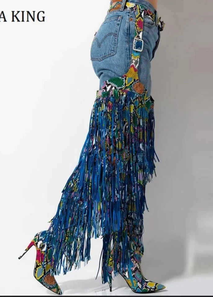 Robbin Alba 蛇皮印花 Chap 靴子 8 中号  — 第 2/4 张图片