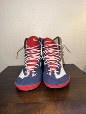 Nike Footsweep Wrestling Shoes Size 8.5 Red White Blue Rare Vintage