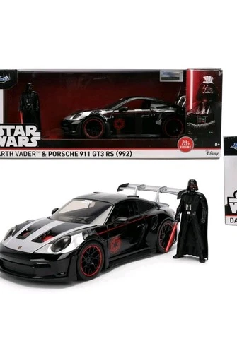PORSCHE 911 GT3 RS (992) & DARTH VADER FIGURE "STAR WARS" 1/24 BY JADA 36477