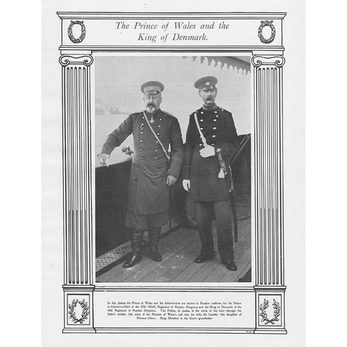 The Prince of Wales and the King of Denmark - Antique Print 1900
