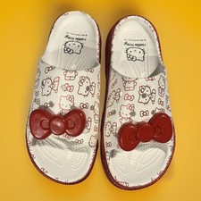 Crocs x Hello Kitty Stomp Slide White Red / Size Mens 7 Womens 9 US NWOT
