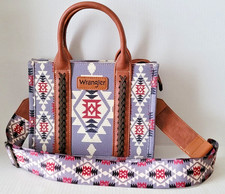 Wrangler Southwestern Aztec Multicolor Print Small Canvas Tote Crossbody Bag
