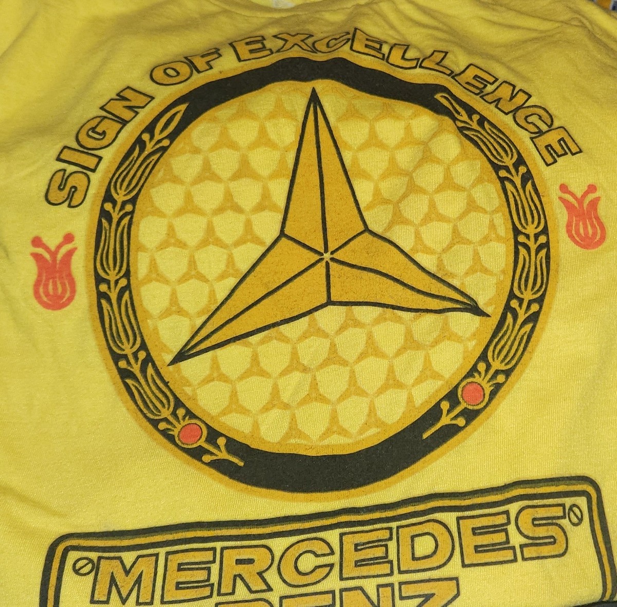 VTG 80s Mercedes-Benz GERMANY Yellow T-Shirt Men