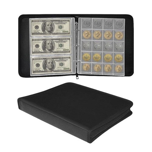 Coin Collection Book Holder, 360 Pockets, 36 Sleeves, Album for Collectors Cl...
