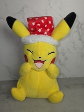 Pokemon Christmas Pikachu 9  Christmas Plush Winter Red Hat With Stars