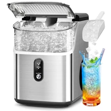 Countertop Nugget Ice Maker, Self-Cleaning, Machine,Soft Chewable Ice, One-Touch