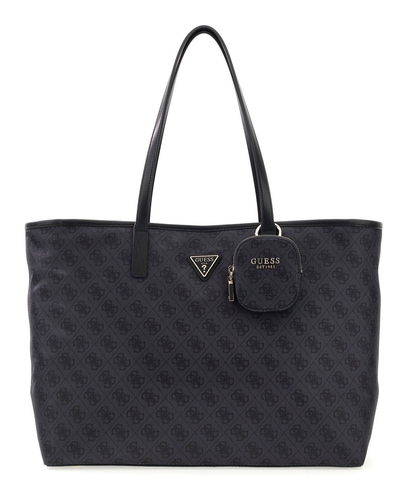 GUESS Adrian Logo Tech Tote Bag L Coal Logo