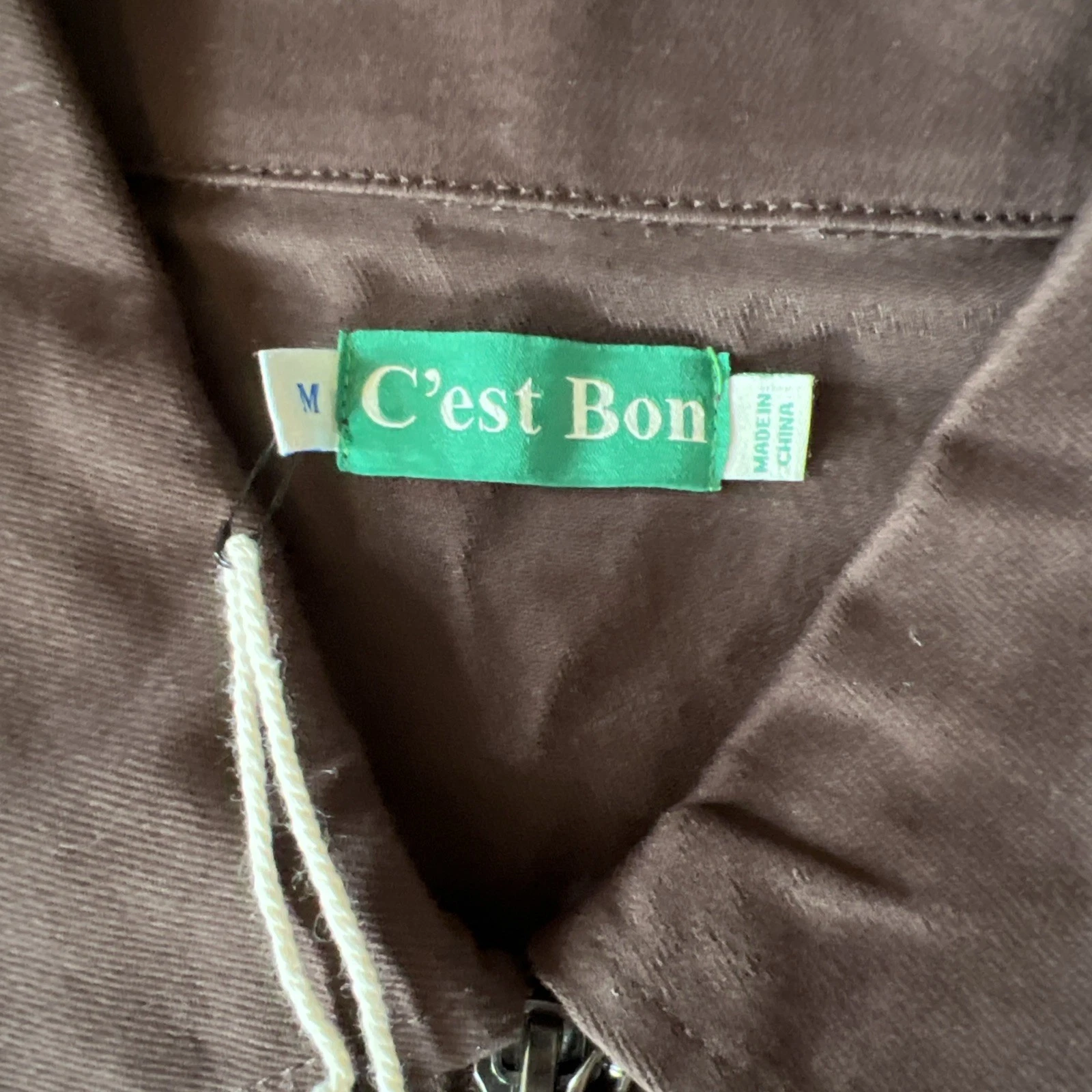 C’est Bon Men’s Medium Work Jacket. Full Zip With Zipper Pockets. Brown. - product detail image 4