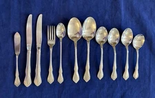 11 pc Wm Rogers Oneida Ltd Mansfield Stainless Flatware Serving Soup Ice Tea