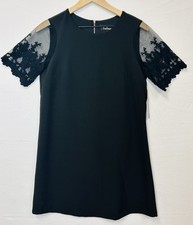 Lulus Women's Lace Up Your Sleeve Black Bodycon Dress Long Sleeve Lined Small XS