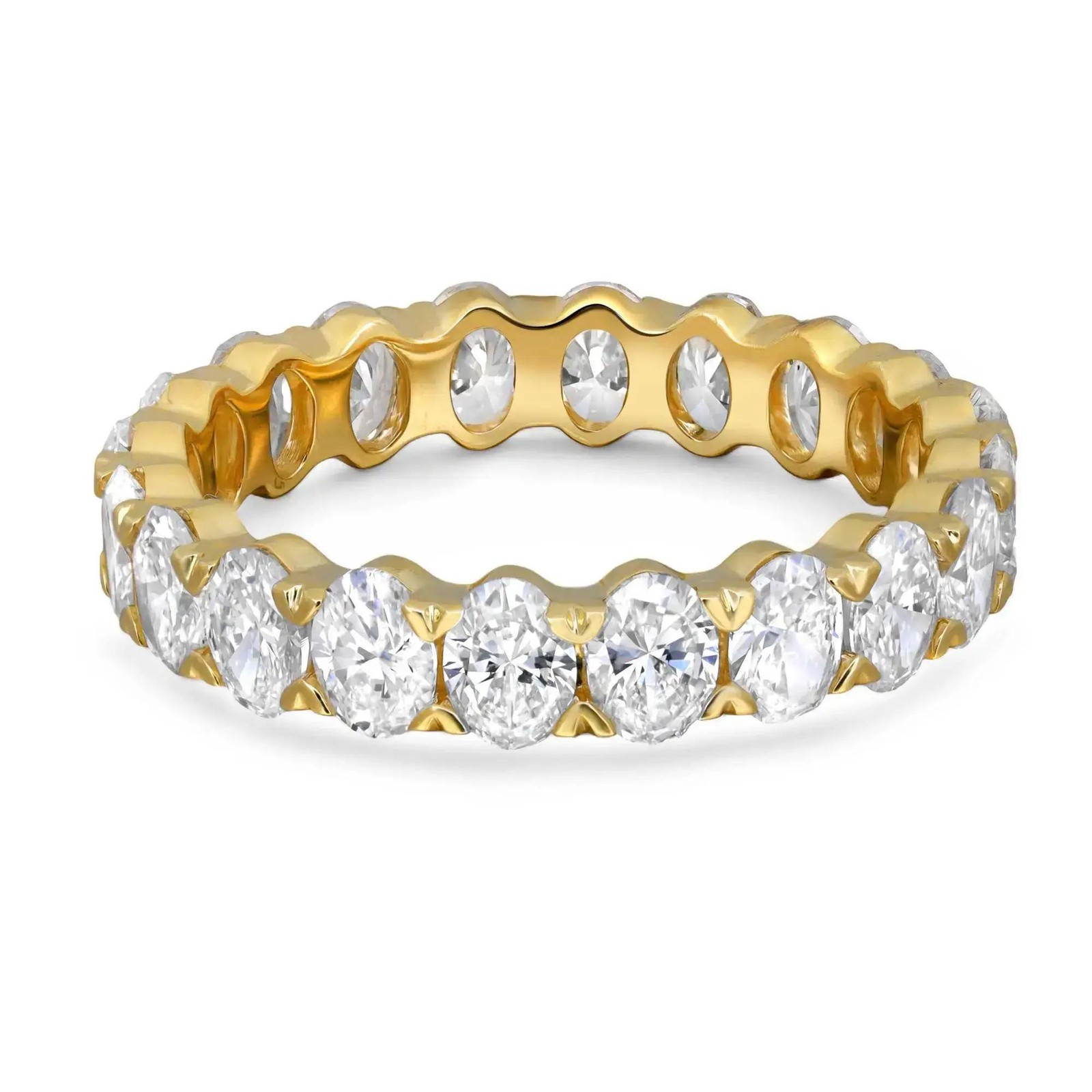 Rachel Koen Oval Lab Grown Diamond Eternity Band Ring 14K Yellow Gold 2.91Ctw