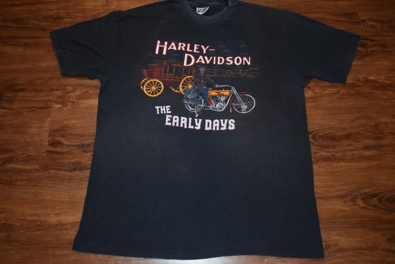 Harley Davidson vtg Single Stitch MARSH Usa Made t shirt Tag XL Fits Lg/XL
