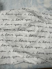 Cloud Island Cotton Fitted Crib Sheet Gray White "I Love You" Printed Clean