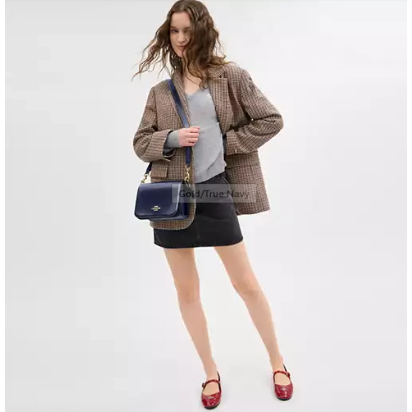 Borsa a tracolla Coach Quinn in pelle novità vera marina CY657 nuova con etichette