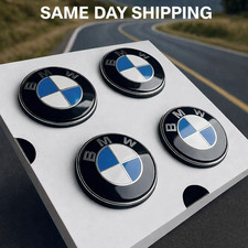 Bmw 56mm Floating Center Caps Blue Self Leveling Wheel Hub Caps Set Of 4