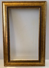 Vintage Ornate Decorative Composite Picture Frame Gold 8" x 14" Art Size