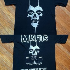 Vintage Y2K Misfits Shirt Size Medium Punk Band Tour 2001 Rock Horror Face Fear