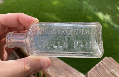 Sloan s Liniment Kills Pain, Clear 3 oz Medicine Bottle