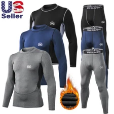 Men’s Thermal Underwear Set Long Johns Base Layer Compression Suits Running Set