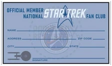 STAR TREK NATIONAL FAN CLUB MEMBERSHIP CARD - VINTAGE FANTASY