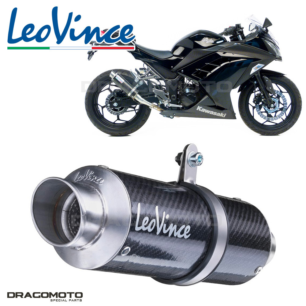 Silencieux d'échappement moto LeoVince GP Corsa noir pour Kawasaki Z 300 ABS 2015