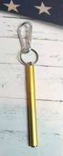 Terzetti Click-IT Mini Ballpoint Metal Pen w/ Magnetic Cap, Keyring ,Clip-GOLD