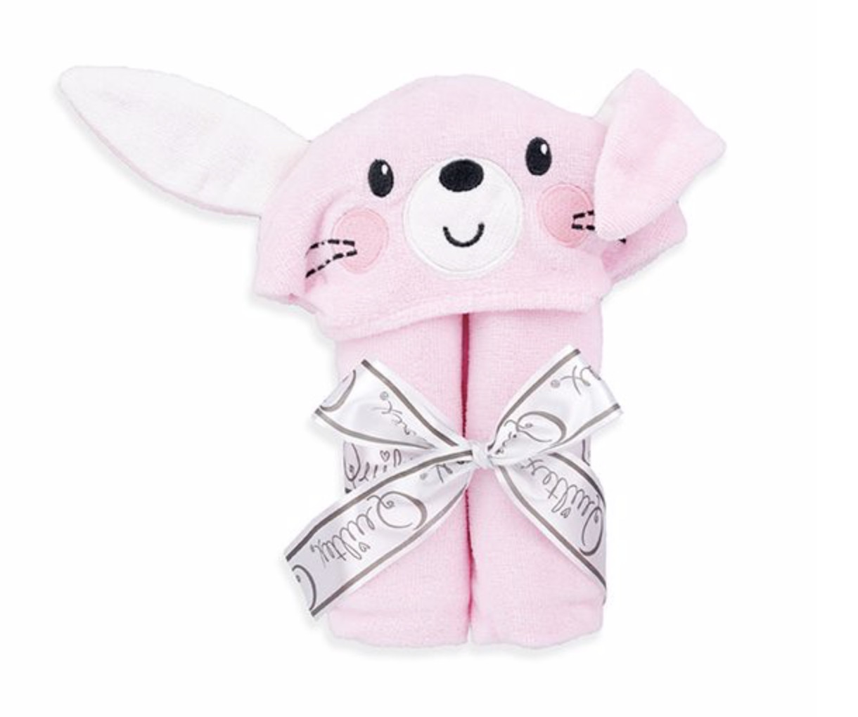  Baby Hooded Bath Towel Pink Bunny Baby Girl NWT Quiltex 31 x 23