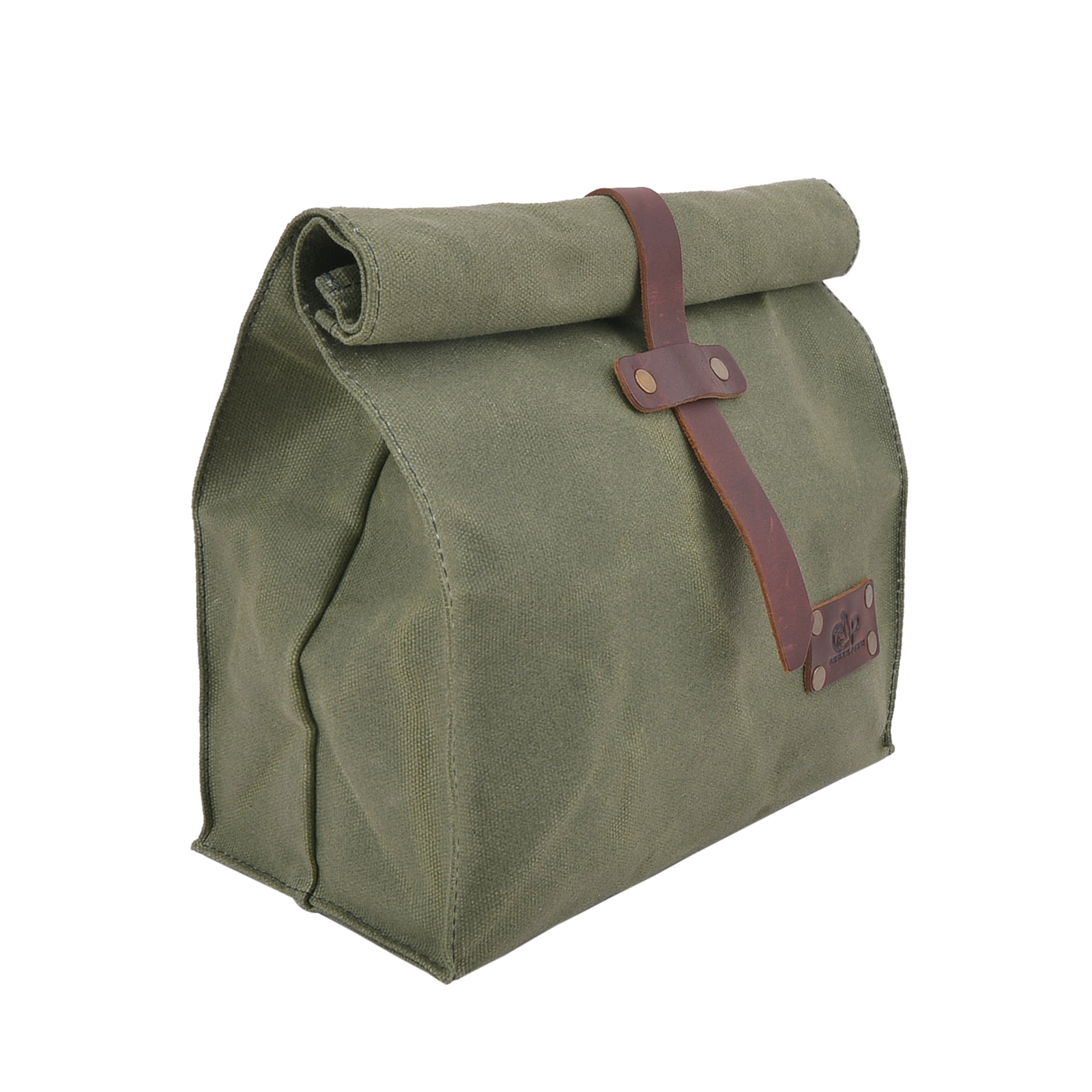 Green Lunch Bag Lunch Box Lunch Pouch Durable Canvas Quick-Fold