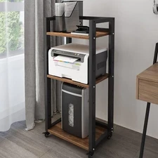 3tier Movable Printer Stand Floorstanding Desk Side Shredder Stand Computer Host
