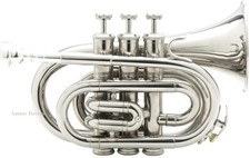 Nickel Finish Pocket Trumpet Bb Pitch super Brass Quality  Mouthpiece