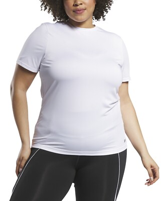 NWT Reebok Womens Identity Training Speedwick Tee White Plus Size 2X $40 O251