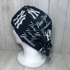 New York Yankees Pixie Tie-Back Surgical Scrub Cap for Women, Doctor/Nurse