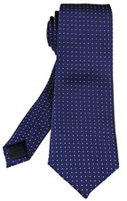 Men's Classic Solid Color Ties Soft Business Casual One Size Navy Pin Dot