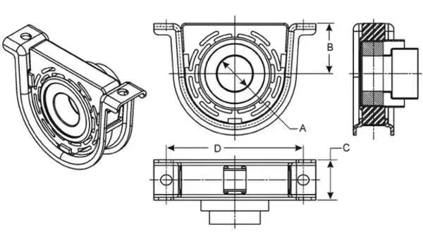 Drive Shaft Center Support Bearing for 2004-2009 Kodiak TopKick C4500 C5500 - Image 4 of 4
