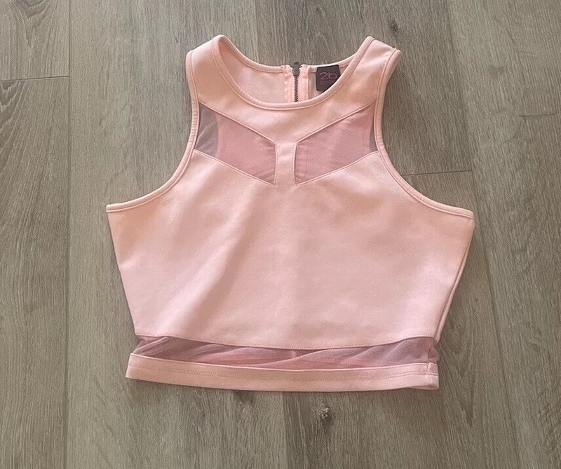 Bebe2b coral crop top size Small