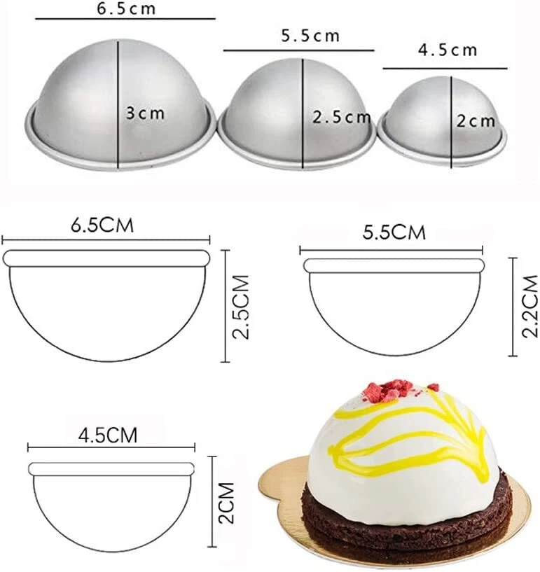 6/20/40x 3D Aluminum Bath Bomb Molds Half Ball Sphere Cake Moulds Baking Pan AU - image 2 of 4
