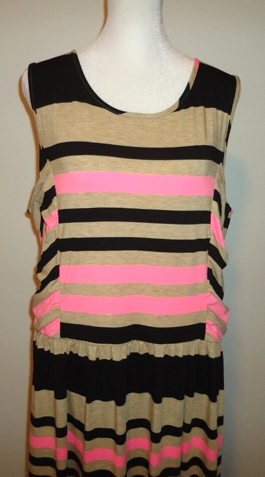 Maxi vestido a rayas para mujer Xhilarition talla 1/2X Foto 2 de 4